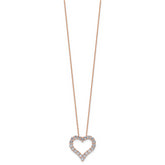 14k Rose Gold 1 1/2 carat Lab Grown Diamond VS/SI+ G+ Complete 18 inch Heart Pendant Necklace
